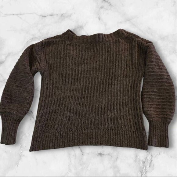 Express Dark Brown Braided Sweater Size Small - Picture 3 of 5